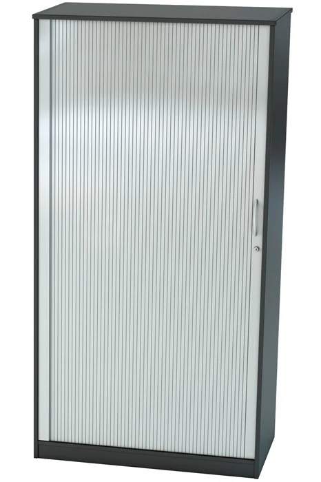 Nene Black Full Height Tambour Cupboard 1 Nene Black Full Height Tambour Cupboard