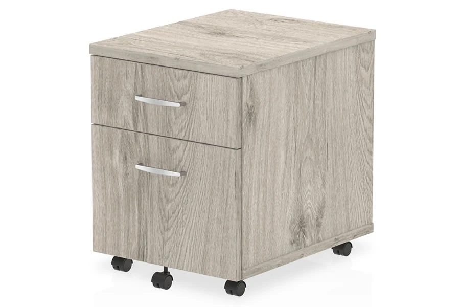 Gladstone Grey Oak 2 Drawer Mobile Pedestal 1 Gladstone Grey Oak 2 Drawer Mobile Pedestal
