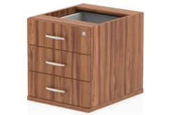 Nova Walnut Fixed Pedestal -Office Furniture Shop 3 drawer fixed ped walnut