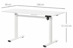 White Height Adjustable Standing Desk -Office Furniture Shop adjustable white desk 3