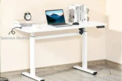 White Height Adjustable Standing Desk -Office Furniture Shop adjustable white desk 4