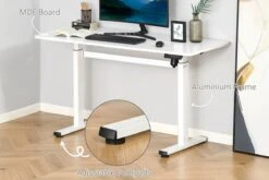 White Height Adjustable Standing Desk -Office Furniture Shop adjustable white desk 7