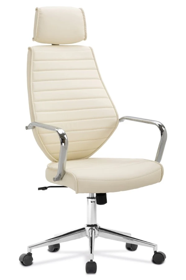 Atlas Cream Leather Office Chair 2 Atlas Cream Leather Office Chair - Image 2