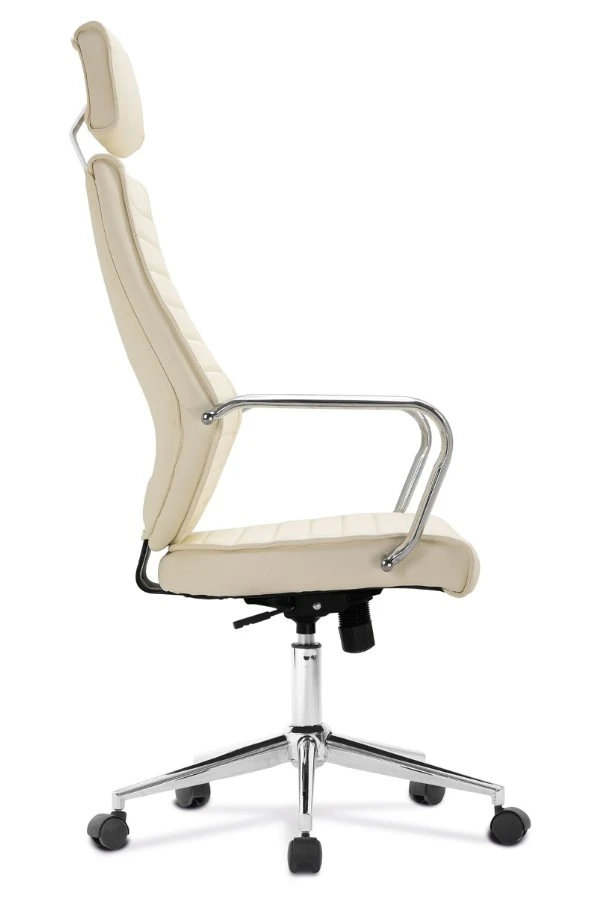 Atlas Cream Leather Office Chair 4 Atlas Cream Leather Office Chair - Image 4