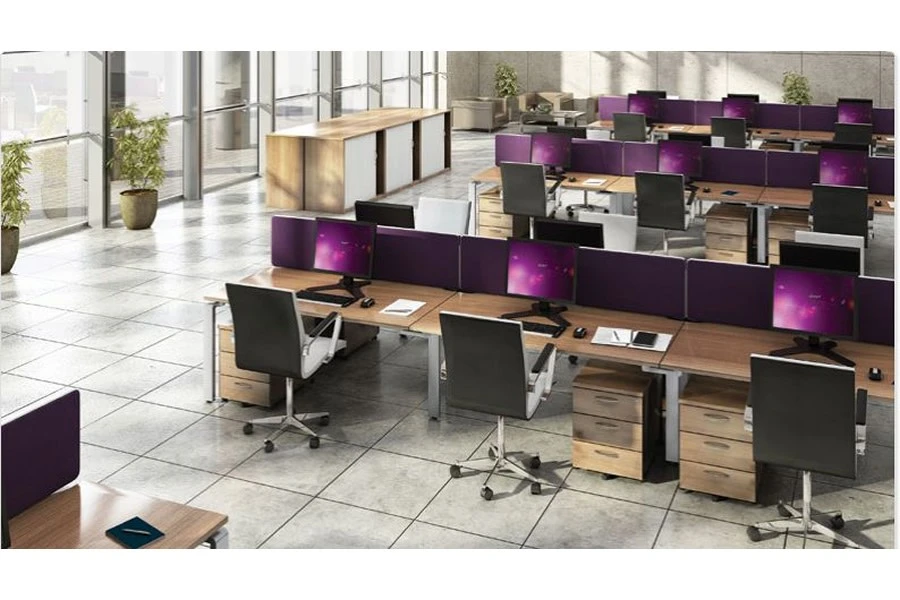 Aura Beam 4 Person Rectangular Bench Desk 3 Aura Beam 4 Person Rectangular Bench Desk - Image 3