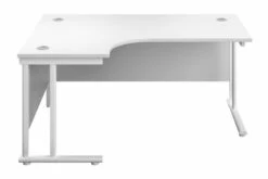 Kestral White Cantilever Corner Workstation -Office Furniture Shop cantilever white top white leg