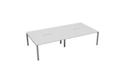 Kestral White 4 Person Double Bench Desk -Office Furniture Shop cb1280cosvwh4p front 45
