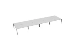Kestral White 8 Person Double Bench Desk -Office Furniture Shop cb1280cosvwh8p front 45
