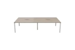 Kestral Grey Oak 4 Person Double Bench Desk -Office Furniture Shop cb1280cowhgo4p front