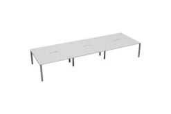 Kestral White 6 Person Double Bench Desk -Office Furniture Shop cb1680cosvwh6p front 45