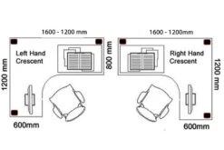 Kestral Panel Corner Workstation -Office Furniture Shop crescent desk 1600 1200mm 1