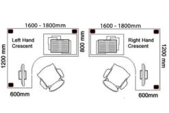Kestral Grey Oak Corner Panel Desk And Pedestal -Office Furniture Shop crescent desk 1600 1800mm 1