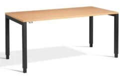 Crown Rectangular Height Adjustable Desk -Office Furniture Shop crown black frame beech