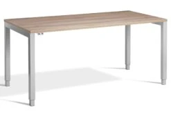 Crown Rectangular Height Adjustable Desk -Office Furniture Shop crown silver frame grey oak