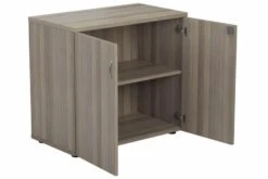 Kestral Grey Oak Desk High Cupboard -Office Furniture Shop cupboard