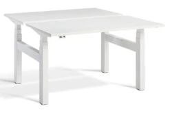 Duo Two Person Height Adjustable Desk -Office Furniture Shop duo white frame white