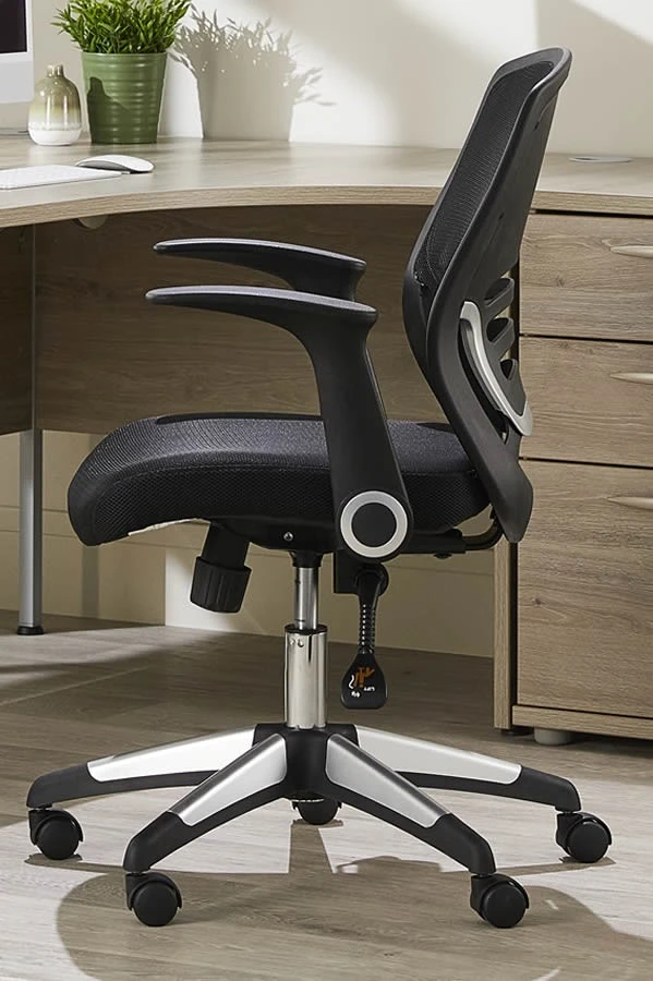 Graphite Folding Arm Mesh Chair 4 Graphite Folding Arm Mesh Chair - Image 4