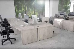 Gladstone Grey Oak Corner Cantilever Workstation -Office Furniture Shop grey oak office 5