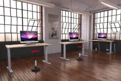 Solar Height Adjustable Desk -Office Furniture Shop ha maple