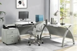 Curve Computer Desk -Office Furniture Shop helsinki computer desk1300mm grey 3