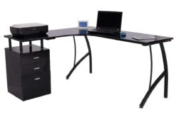 Alice Black Corner Desk 16 Alice Black Corner Desk -Office Furniture Shop homcom black computer table corner desk 2