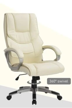 Ontario Leather Office Chair -Office Furniture Shop homcom high back pu leather office chair cream 5