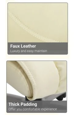 Ontario Leather Office Chair -Office Furniture Shop homcom high back pu leather office chair cream 8