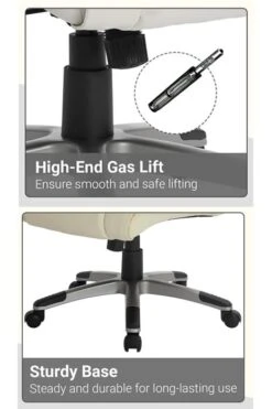 Ontario Leather Office Chair -Office Furniture Shop homcom high back pu leather office chair cream 9