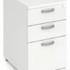 Polar White 3 Drawer Desk High Pedestal