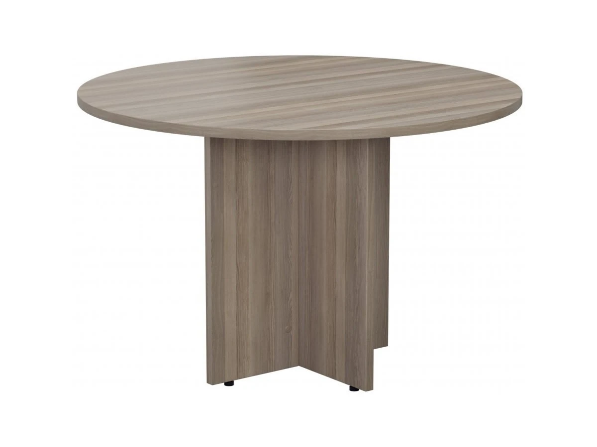 Kestral Grey Oak Round Meeting Table 1 Kestral Grey Oak Round Meeting Table