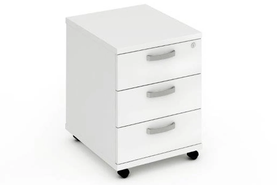 Polar White 3 Drawer Mobile Pedestal 1 Polar White 3 Drawer Mobile Pedestal