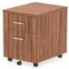 Nova Walnut 2 Drawer Mobile Pedestal