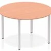 Price Point Circle Table 1200 Beech Post Leg Silver