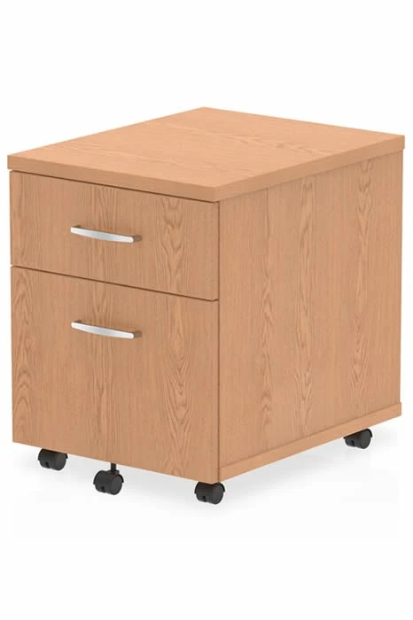 Norton Oak 2 Drawer Mobile Pedestal 1 Norton Oak 2 Drawer Mobile Pedestal