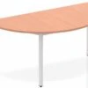 Price Point Beech Semi-circle Table 1600 Box Frame Leg Silver