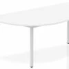 Polar White Semi-circle Table 1600 Box Frame Leg