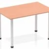 Price Point Straight Table Beech Post Leg Silver