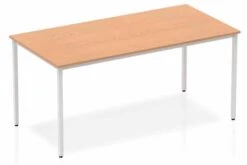 Price Point Beech Straight Table Box Frame Leg Silver -Office Furniture Shop impulse straight table 1600 oak box frame leg silver