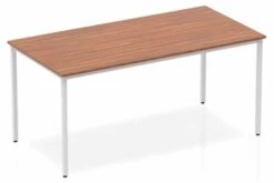 Nova Walnut Straight Table Box Frame Leg Silver -Office Furniture Shop impulse straight table 1600 walnut box frame leg silver