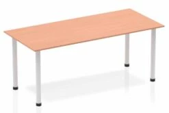Price Point Straight Table Beech Post Leg Silver -Office Furniture Shop impulse straight table 1800 beech post leg silver