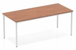 Nova Walnut Straight Table Box Frame Leg Silver -Office Furniture Shop impulse straight table 1800 walnut box frame leg silver