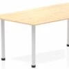 Solar Maple Trapezium Table 1600 Post Leg Silver