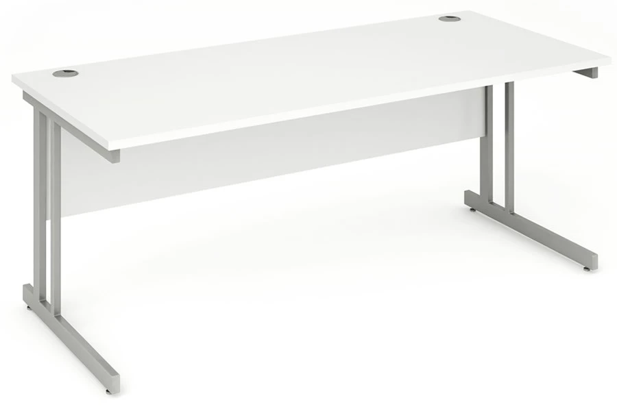 Polar White Rectangular Cantilever Desk 1 Polar White Rectangular Cantilever Desk