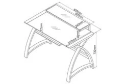 Curve Computer Desk -Office Furniture Shop line draw pc201 2