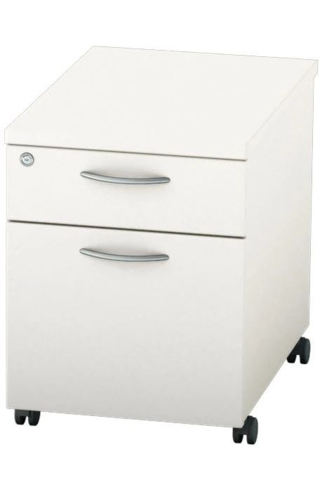 Avon White Mobile Pedestal Two Drawer 1 Avon White Mobile Pedestal Two Drawer
