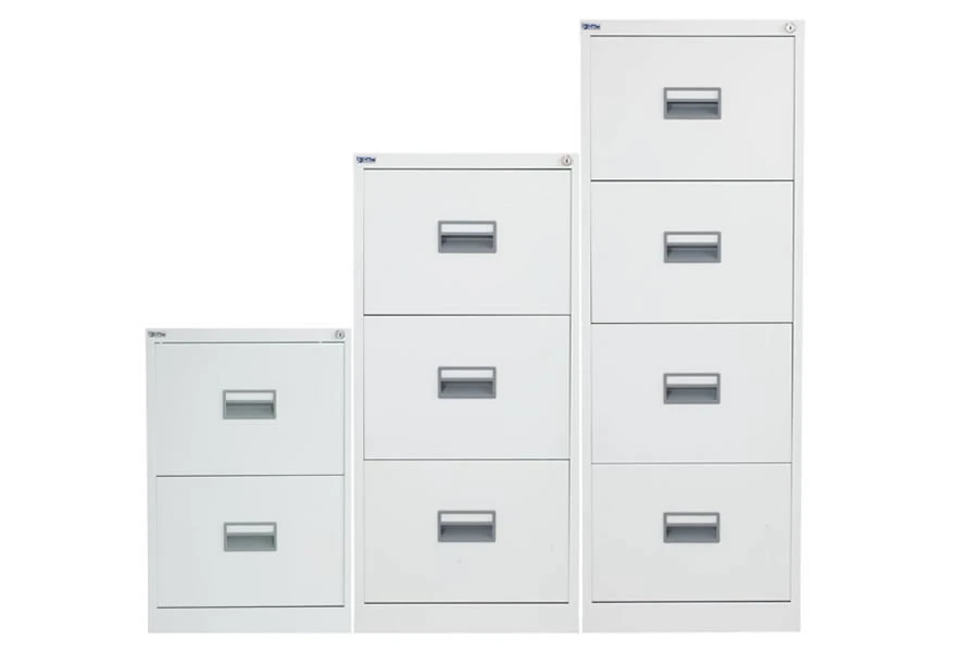 Mod White Steel Filing Cabinets 3 Mod White Steel Filing Cabinets - Image 3