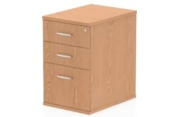 Norton Oak 3 Drawer Desk High Pedestal