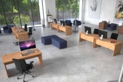 Norton Oak Rectangular Cantilever Desk -Office Furniture Shop norton room 1