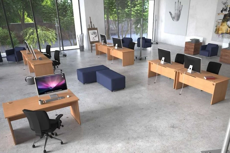 Norton Oak Return Cantilever Desk 3 Norton Oak Return Cantilever Desk - Image 3