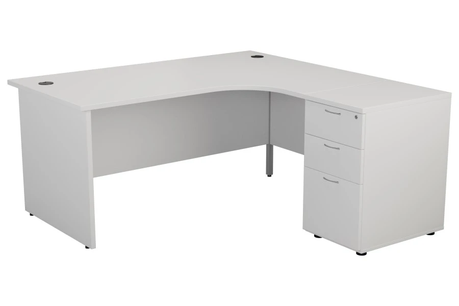 Kestral White Panel Desk And Pedestal 1 Kestral White Panel Desk And Pedestal